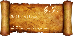 Gaál Felícia névjegykártya